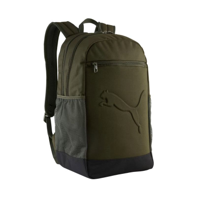 Çantë shpine Puma Buzz, 26L, xhepa anësorë rrjetë, jeshile e errët