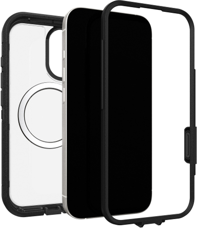 Mbulesë telefoni OtterBox Defender Pro XT për iPhone 17, që s’e ha kollaj goditja, e zezë transparente