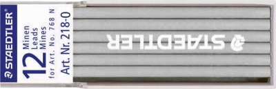 Minë zëvendësuese STAEDTLER Lumocolor 218-0, për laps teknik 3 mm, paketim 12 copë, e bardhë