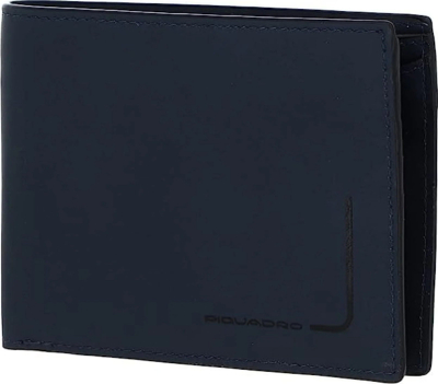 Portofol Piquadro PU257PQJR, lëkurë, me mbrojtje RFID, blu