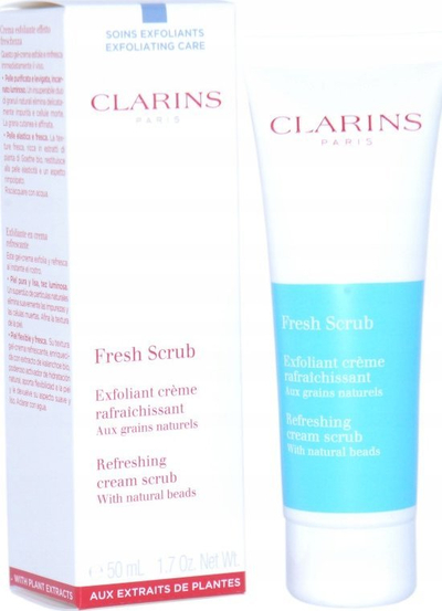 Scrub fytyre Clarins Fresh Scrub, kremoz, 50ml, blu