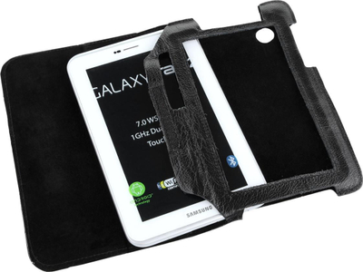 Mbulesë tablet Quer Case për Samsung Galaxy Tab P3100, lëkurë natyrale, e zezë