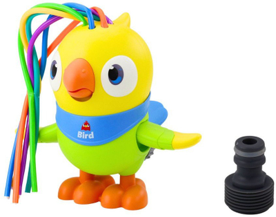 Lodër me ujë shatërvan për kalama Water Toy Parrot, me pjesë që lëvizin, për oborr dhe kopësht, e verdhë