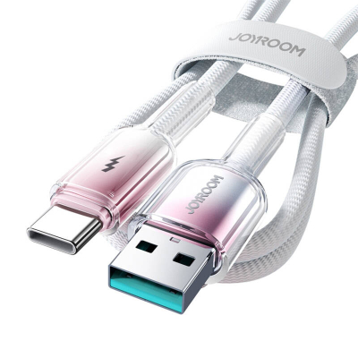 Kabllo USB Joyroom S-A42 Crystal-Clear, USB-A në USB-C, 3A 1.2m, e bardhë
