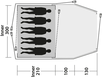 Tenda Outwell Cloud 5 Plus, 5 persona, e gjelbër