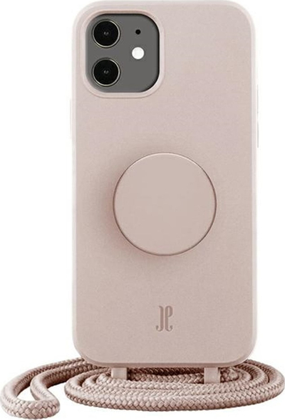 Mbrojtëse telefoni Just Elegance PopGrip për iPhone 11 XR, TPU, me rrip, rozë e çelët