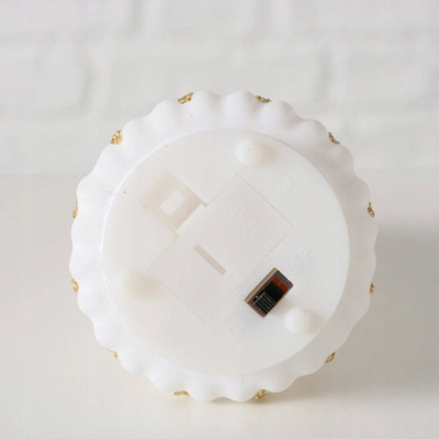 Qiri LED dekorativ Boltze TORIS, formë bredhi, 12 cm, i bardhë me ari