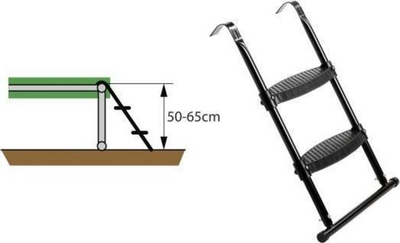 Shkallë për trampolinë me lartësi 50-65 cm, e zezë