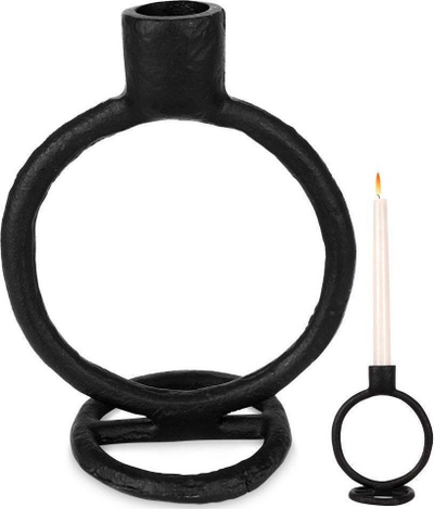 Mbajtëse qiriu Home Styling Collection, alumin, 15 cm, e zezë