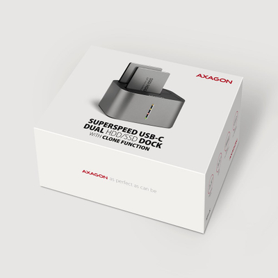 Docking station për HDD SSD Axagon ADSA-DC, USB 3.2 Gen 1, 2x SATA 6G, i zi