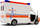 Lodër ambulancë me bateri Leantoys, me barelë, drita dhe zë, e bardhë