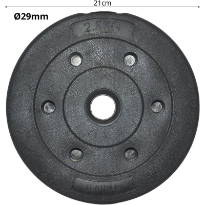 Disk peshe EB Fit Concrete, 2.5 kg, vrimë 30 mm, i zi