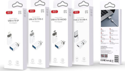 Adapter XO NB256B, USB-A në USB-C, USB 3.0, i bardhë
