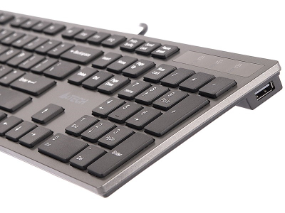 Tastierë universale A4 Tech KV-300H, USB, e hirtë, e zezë
