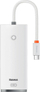 HUB USB Type-C Baseus WKQX030301, 4x USB 3.0, kabllo 25 cm, i bardhë