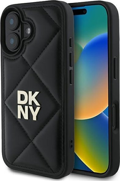 Mbulesë telefoni DKNY Quilted Stack Logo për iPhone 16 6.1", e zezë