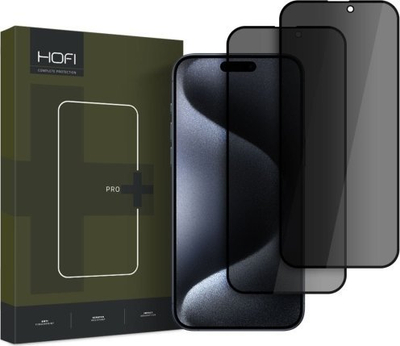 Xham mbrojtës Hofi Anti Spy Glass Pro+, 2 copë, për iPhone 16, transparent