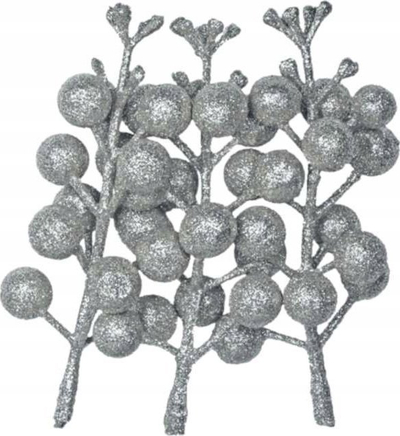Degë zbukurimi Titanum Silver Virginia Creeper, set me 3 copë, ngjyrë argjendtë