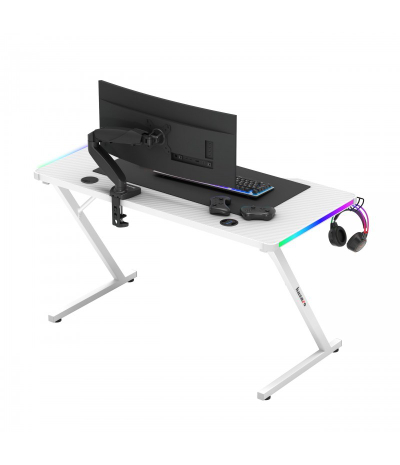 Tavolinë gaming Huzaro Hero 2.5, RGB, e bardhë