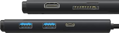 Adapter USB C BASEUS WKQX050001, 6 në 1, HDMI USB 3.0 SD TF, i zi