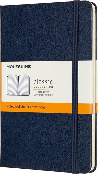 Fletore Moleskine Medium Ruled, kapak i fortë, blu safir