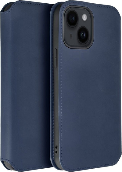 Këllëf tip libër Futera Dual Pocket për Xiaomi Redmi Note 13 Pro Plus 5G, me xhepa kartash, lëkurë eko, blu navy