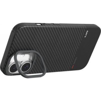 Mbulesë telefoni LAUT KEV Protect, për iPhone 16, fibër aramid, e zezë