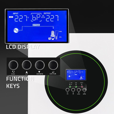 Invertor diellor Off-Grid Qoltec 6.2kVA 6.2kW, MPPT 120A, i bardhë me jeshile