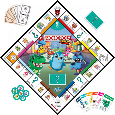 Lojë tavoline Hasbro Monopoly Junior 2 në 1, për kalamaj, edicioni letonez estonez