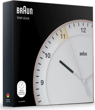 Orë murale Braun BC 17 PW, 30cm, radio DCF77, rozë bardhë