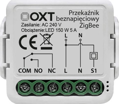 Modul i zgjuar OXT Mini Volt Free Controller ZigBee Tuya 3.0, për çelësa muri