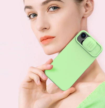 Mbulesë silikoni Nillkin CamShield Silky, për iPhone 14 Plus, me kapak kamere, vjollcë