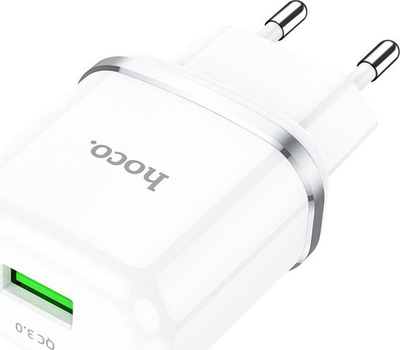 Karikues muri Hoco N3, USB me kabllo Type C, QC 3.0, i bardhë