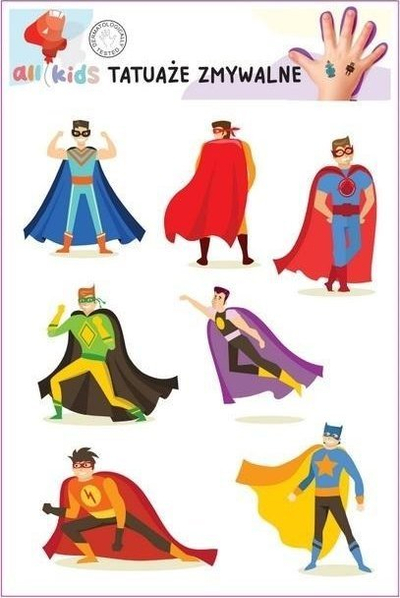Tatuazhe të larshme për kalamaj Superheroes, të përkohshme, shumëngjyrëshe