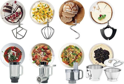 Mikser planetar Kenwood Titanium Chef Baker KVC85.594SI, 1200W, tas inox 5L, argjendtë