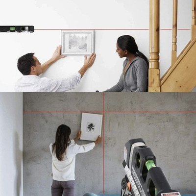 Nivelues lazer me metër 250 cm, me bateri, i verdhë