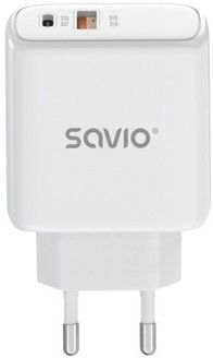Karikues muri SAVIO LA-12, 20W, USB-A dhe USB-C, i bardhë