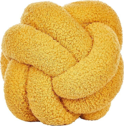 Jastëk dekorativ MALNI Boucle Knot, 19 x 19 cm, i verdhë