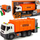 Kamjon lodër plehrash ToyStar Garbage Truck, me drita e zë, me kontejner ngritës, portokalli