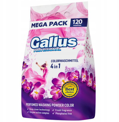 Deterxhan pluhur Gallus Laundry Powder 4in1 Color, 6.6kg, për rroba me ngjyra
