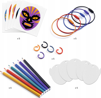 Set kreativ për varëse çelësash Djeco Artistic Plastic The Wrestler, 5 copë, për t’u lyer me ngjyra, shumëngjyrësh
