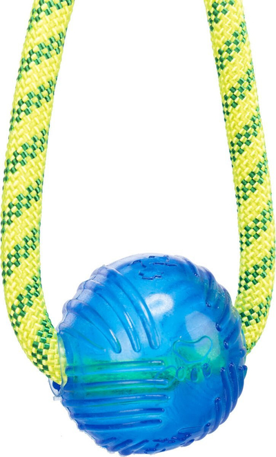 Lodër për qen Trixie Playing Rope me top, 6 cm, 40 cm, verdh e jeshile