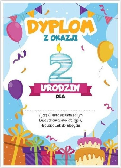 Diplomë ditëlindjeje LearnHow A5, 2 vjet, set 5 copë, shumëngjyrëshe