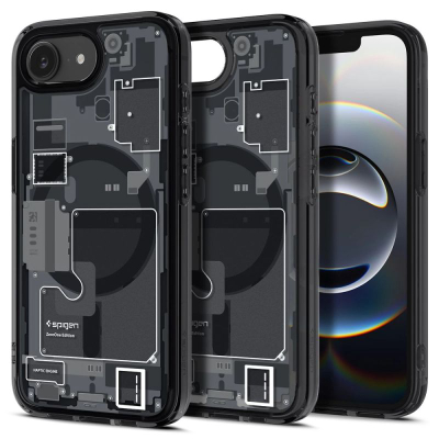 Mbulesë telefoni Spigen Ultra Hybrid Mag, MagSafe, për iPhone 16E, Zero One e zezë
