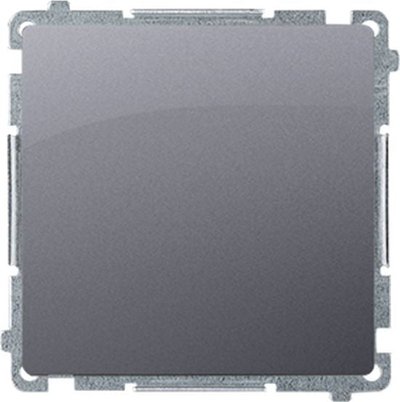 Buton elektrik Simon Basic BMP1.01/43, njëpërdorimësh, pa piktogram, argjend mat