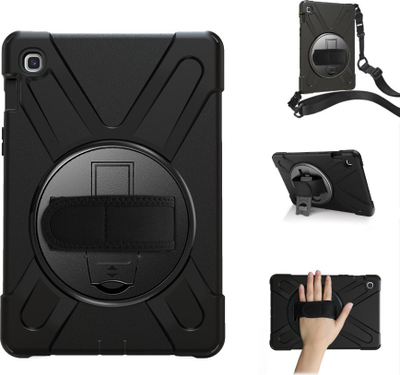 Mbrojtëse tableti AUSTIN Defender për Samsung Galaxy Tab A 10.1, me rrip dore, me mbajtëse, e zezë