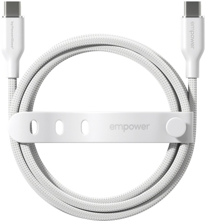 Kabllo USB C PanzerGlass Empower Racing, 60W, USB 2.0, 1.2m, e bardhë argjendi