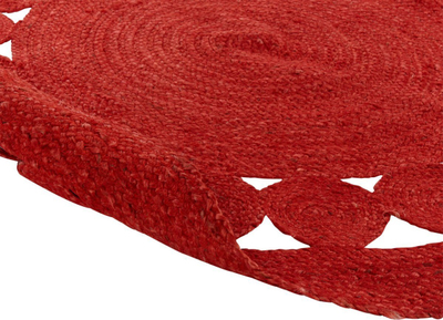 Tapet rrumbullak KOYUNLU Red, 120 cm, jute, i kuq