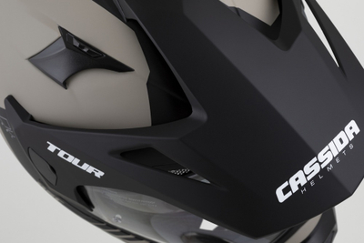 Helmetë moto CASSIDA Tour 2.0 Dual, vizor Pinlock, ECE 22.06, bezhë mat e zezë