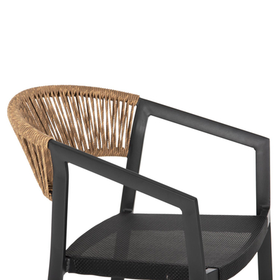 Stol bari alumini 55x56,5x99Hcm (HM5892.15), zezë/ bezhë